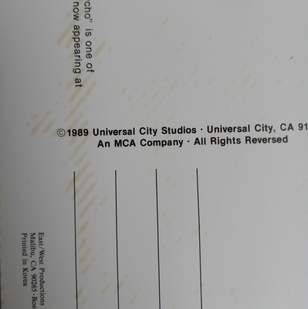 VTG 1989 BATES MOTEL POST CARD - Picture 4 of 4